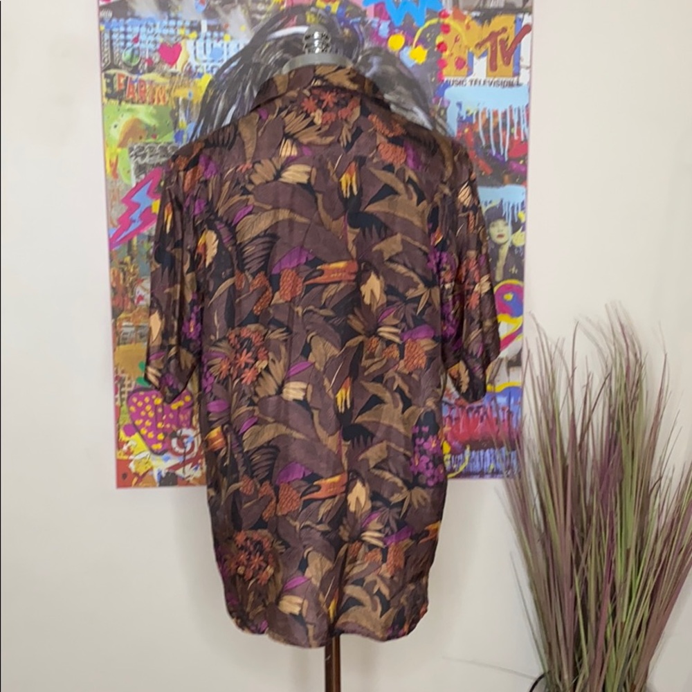 100% Men’s silk floral/Toucan shirt - Picture 2 of 5